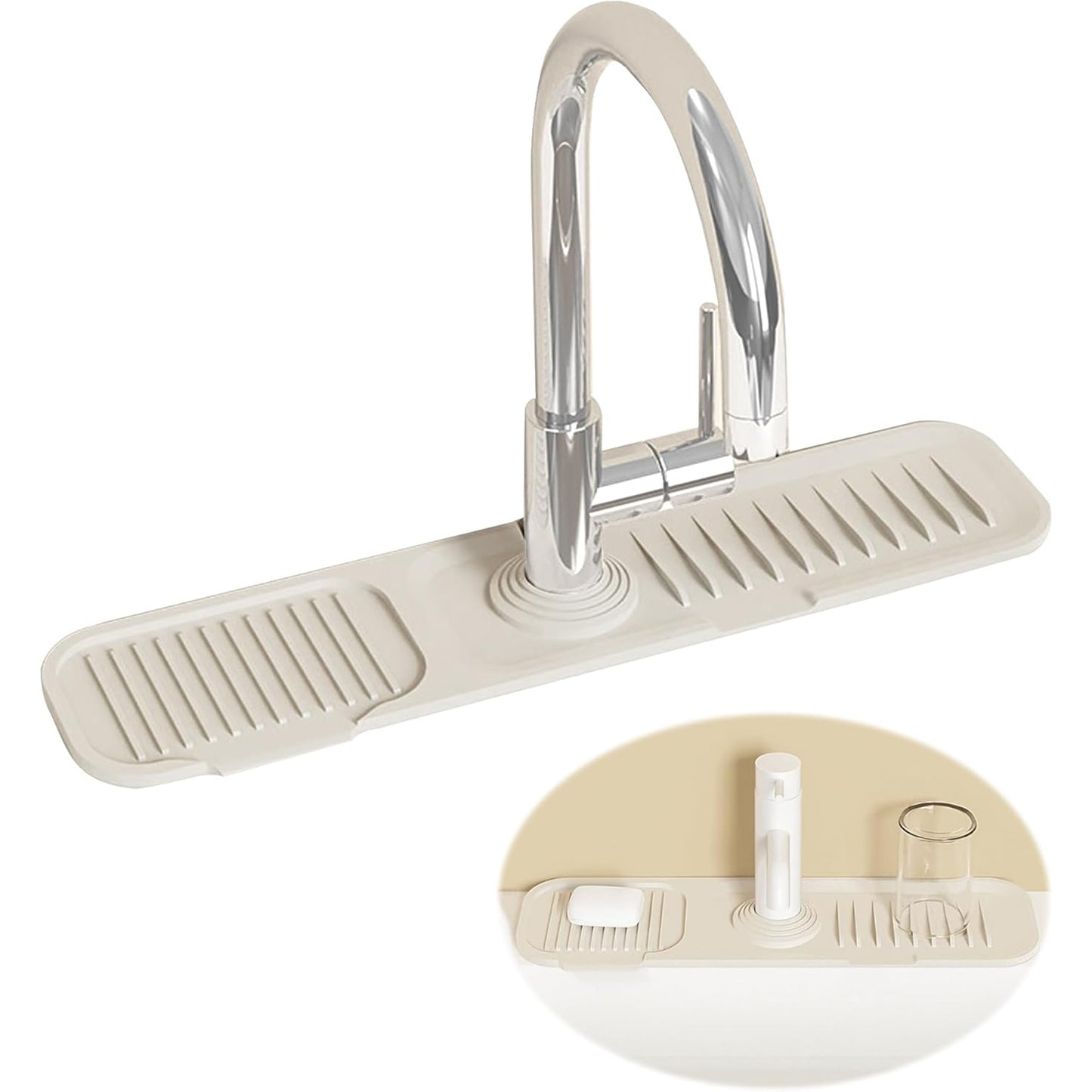 Silicone Sink Drip Mat,Cuttable Drip Mat,Suitable for Most Faucets