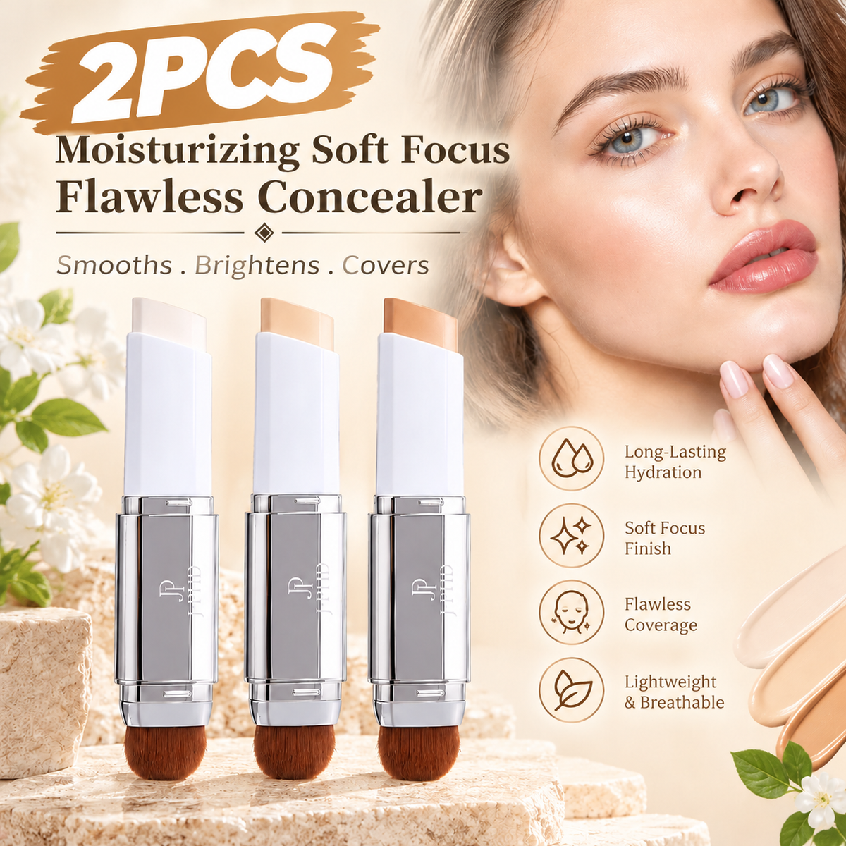 Hydrating Blurring Flawless Coverage Concealer for Dewy Skin