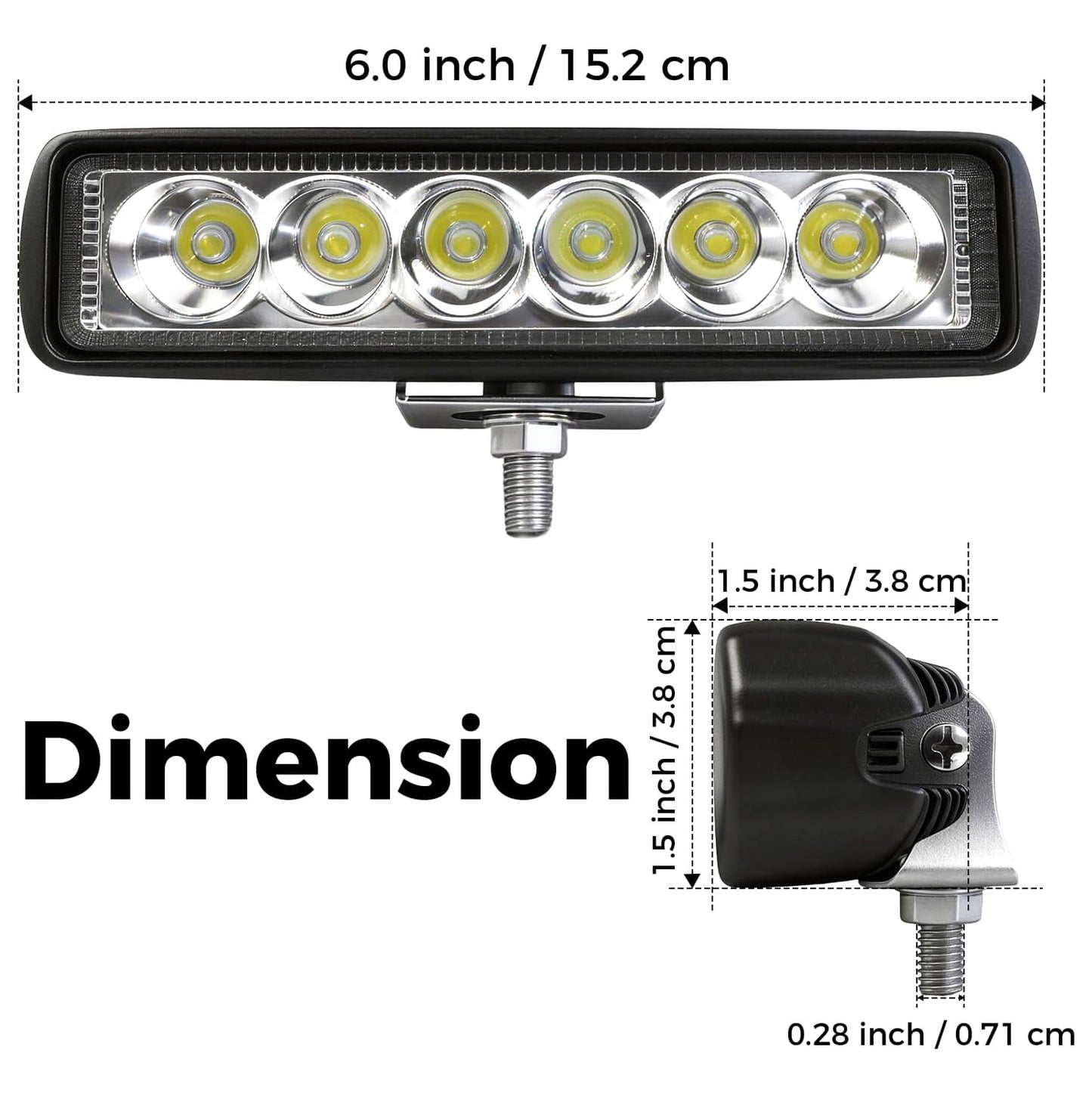 6 Inch Led Light Bar Spot Beam