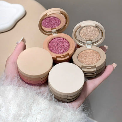 3 Colors Eyeshadow Easy Finger Blendable, Glitter, High Pigmentation