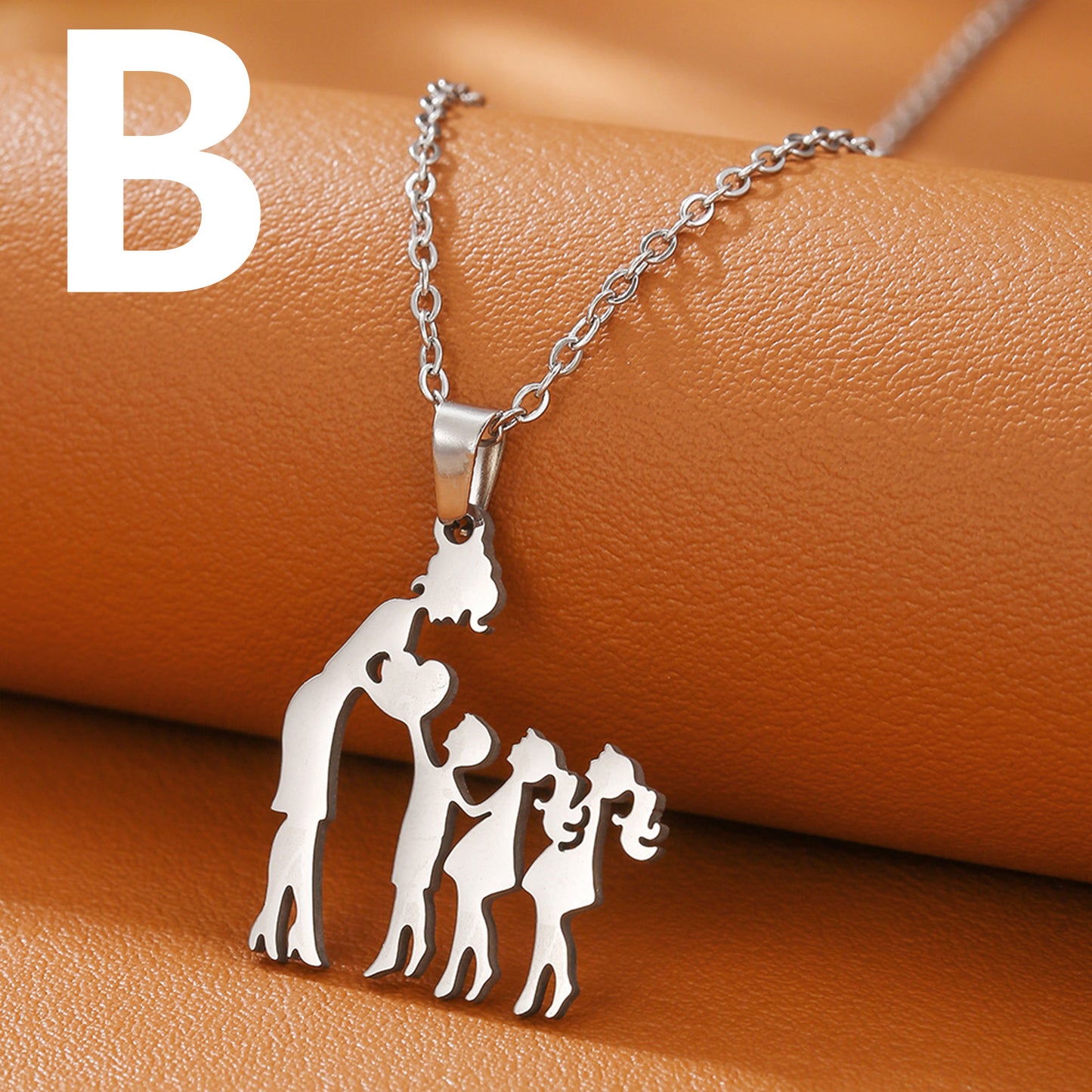 Collar con colgante de madre y tres hijos/hijas amor entre mamá y niños