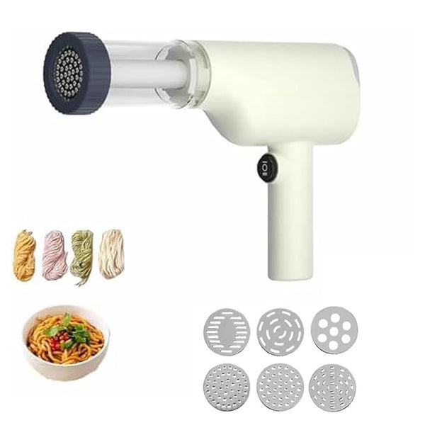 Cordless Automatic Pasta Machine with 6 Interchangeable Discs