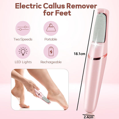 Electric Foot Callus Remover With Two Speed Level & LED Light