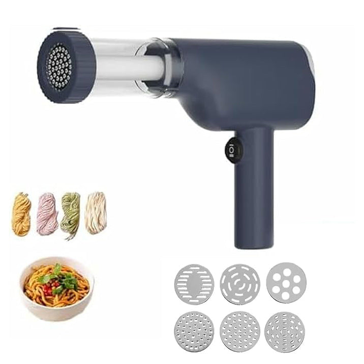 Cordless Automatic Pasta Machine with 6 Interchangeable Discs
