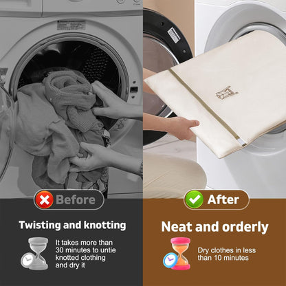 Embroidered laundry bag set (4 pieces), machine washable, anti-deformation and protective mesh bags