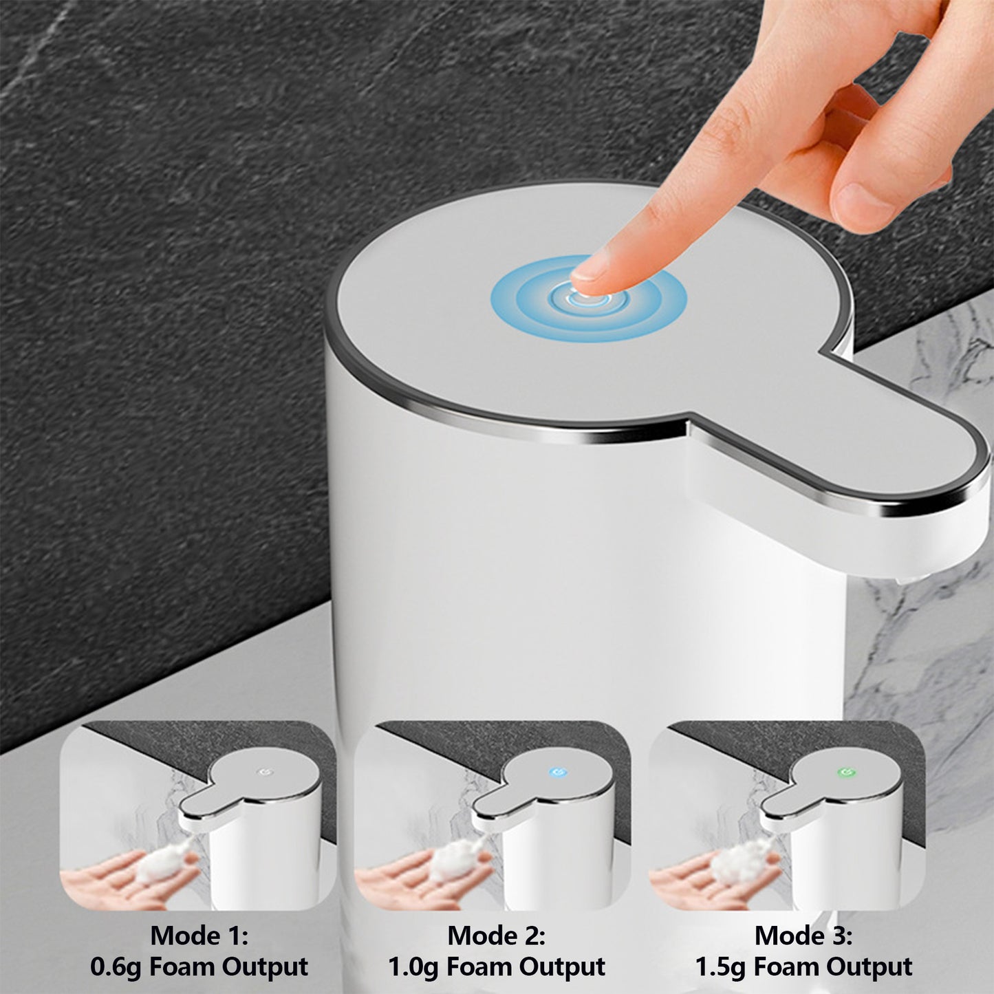 Rechargeable Automatic Foaming Soap Dispenser - 3-Level Adjustable Waterproof Soap Dispenser for Bathroom & Kitchen