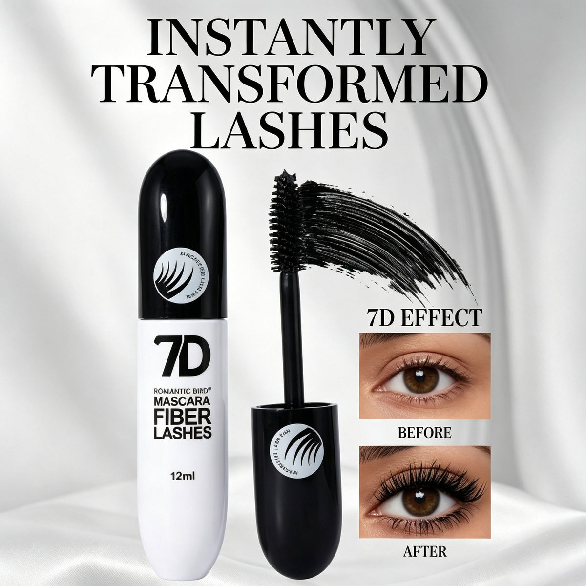 2PCS 7D Silk Fiber Black Mascara