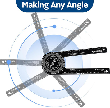 Aluminum Miter Saw Protractor, 7.3-Inch Angle Finder