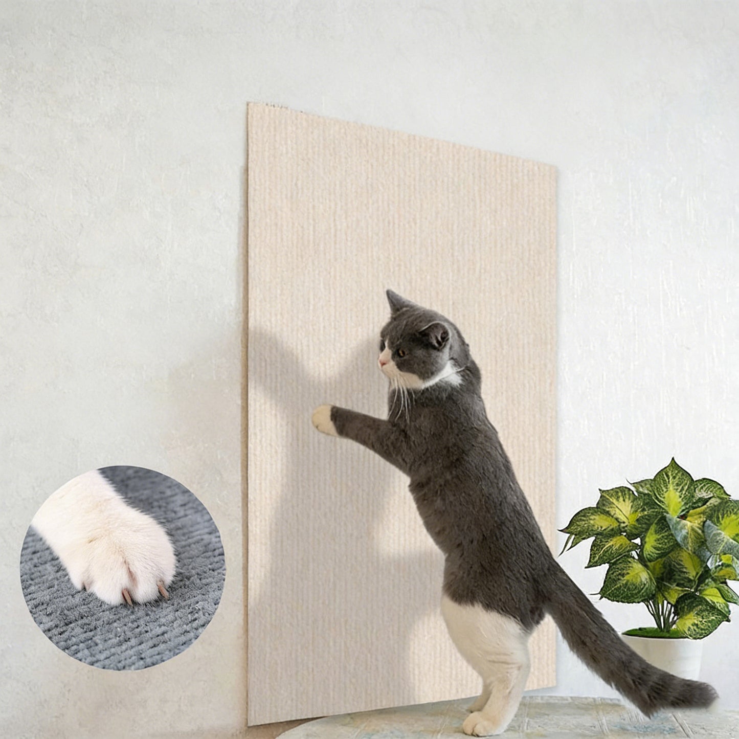 Cat Wall Scratcher Mat with Super Strong Nano Tape