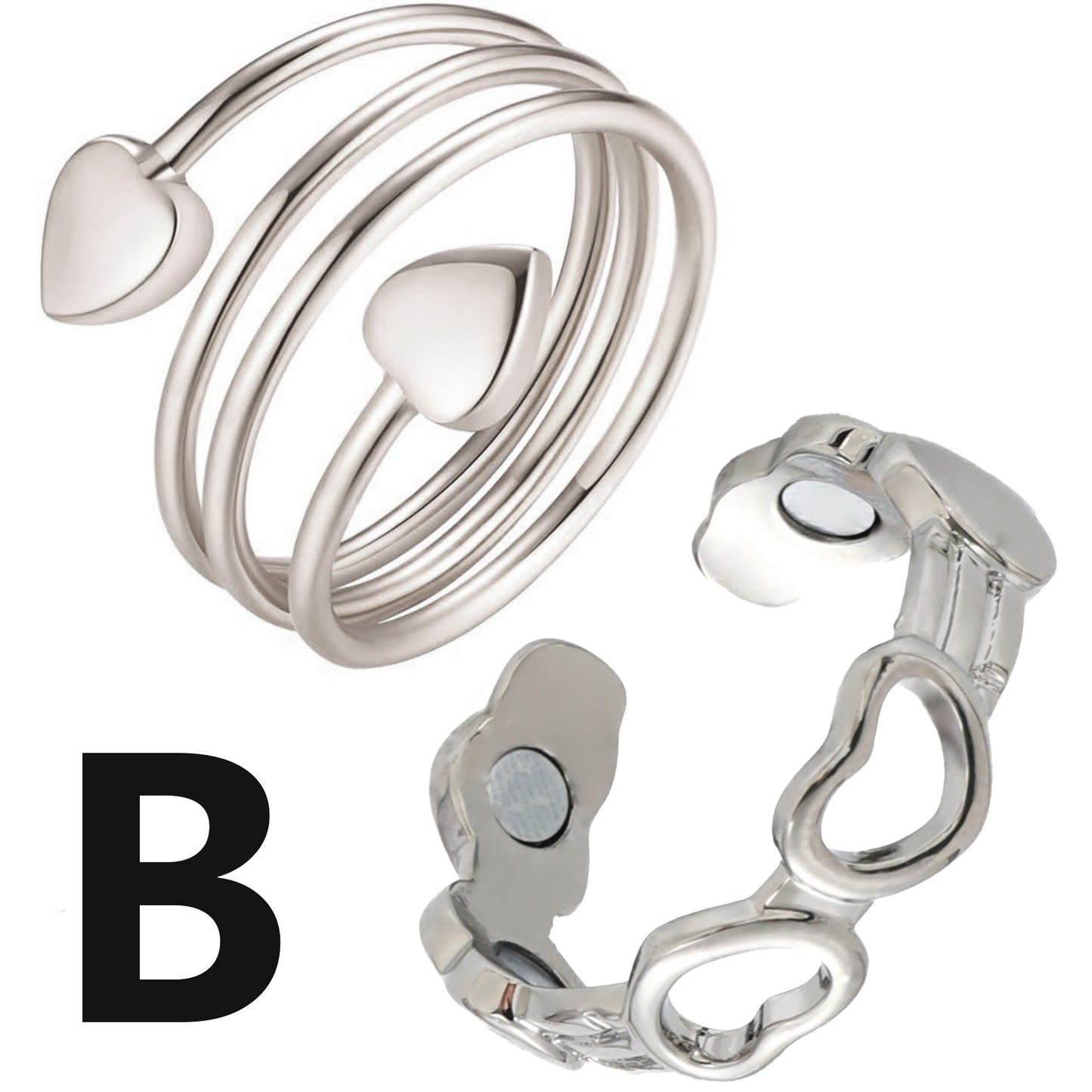 2Pcs/set Magnetic Rings for Women, Adjustable Jewelry