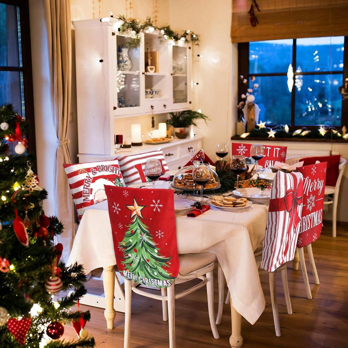 6-Piece Set of Fun Christmas Chair Covers