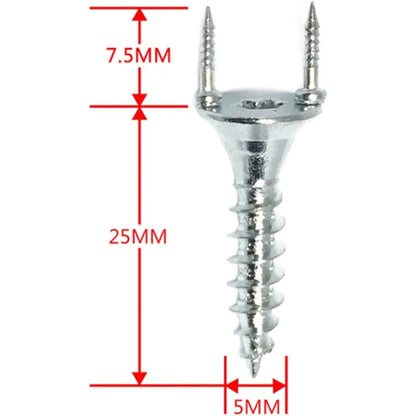 20Pcs Solid Wood Baseboard Seamless Nails Double-Headed Self-Tapping Screws 25mm