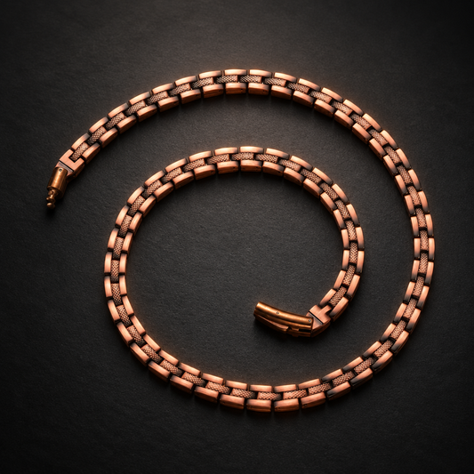 Pure Copper Statement Necklace for Men
