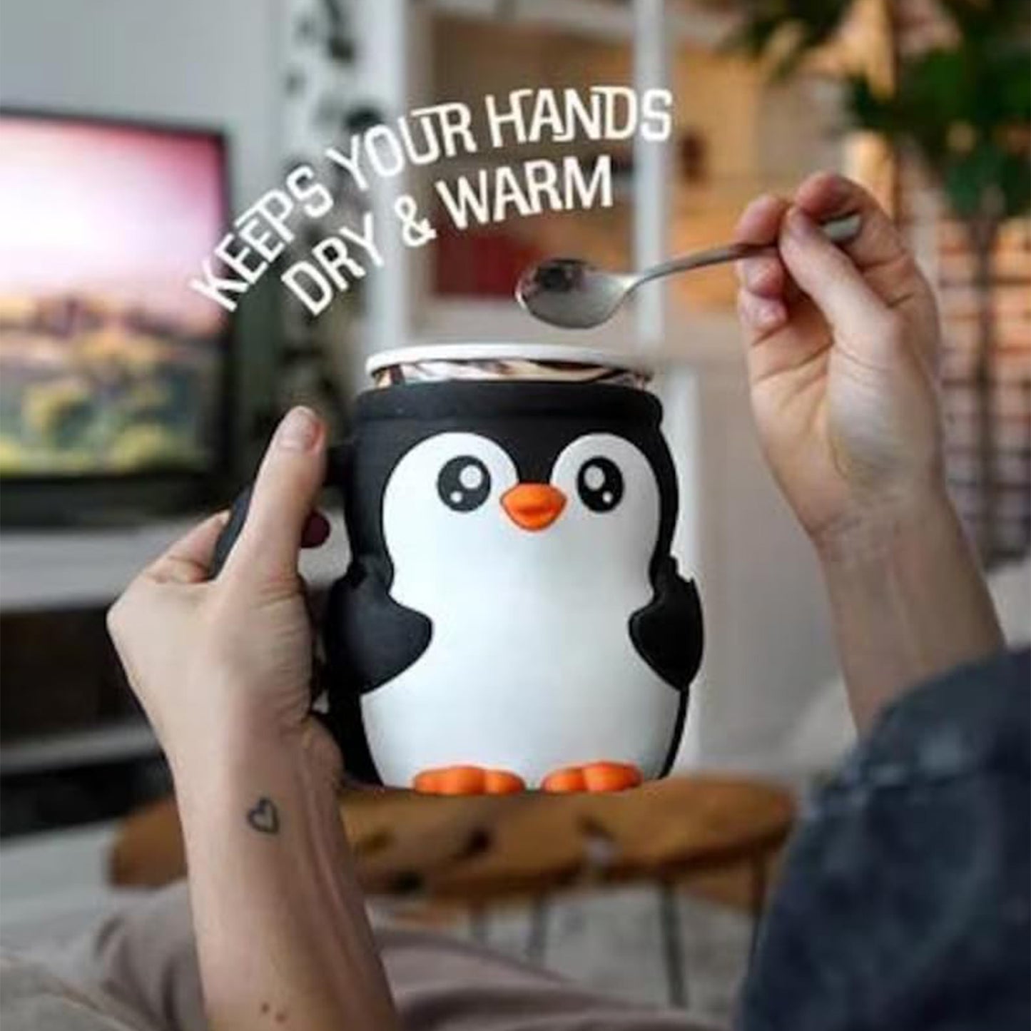 Warm-Hand Ice Cream Pint Holder with Dual Spoon Sockets – Fits Standard Pints