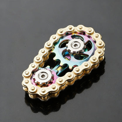 Bike Chain Gear Fidget Spinner, Metal Sprocket Chain Fidget Toy