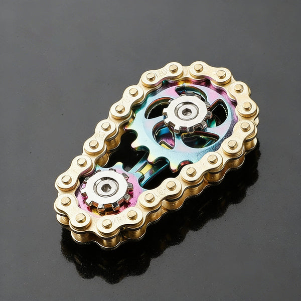 Bike Chain Gear Fidget Spinner, Metal Sprocket Chain Fidget Toy