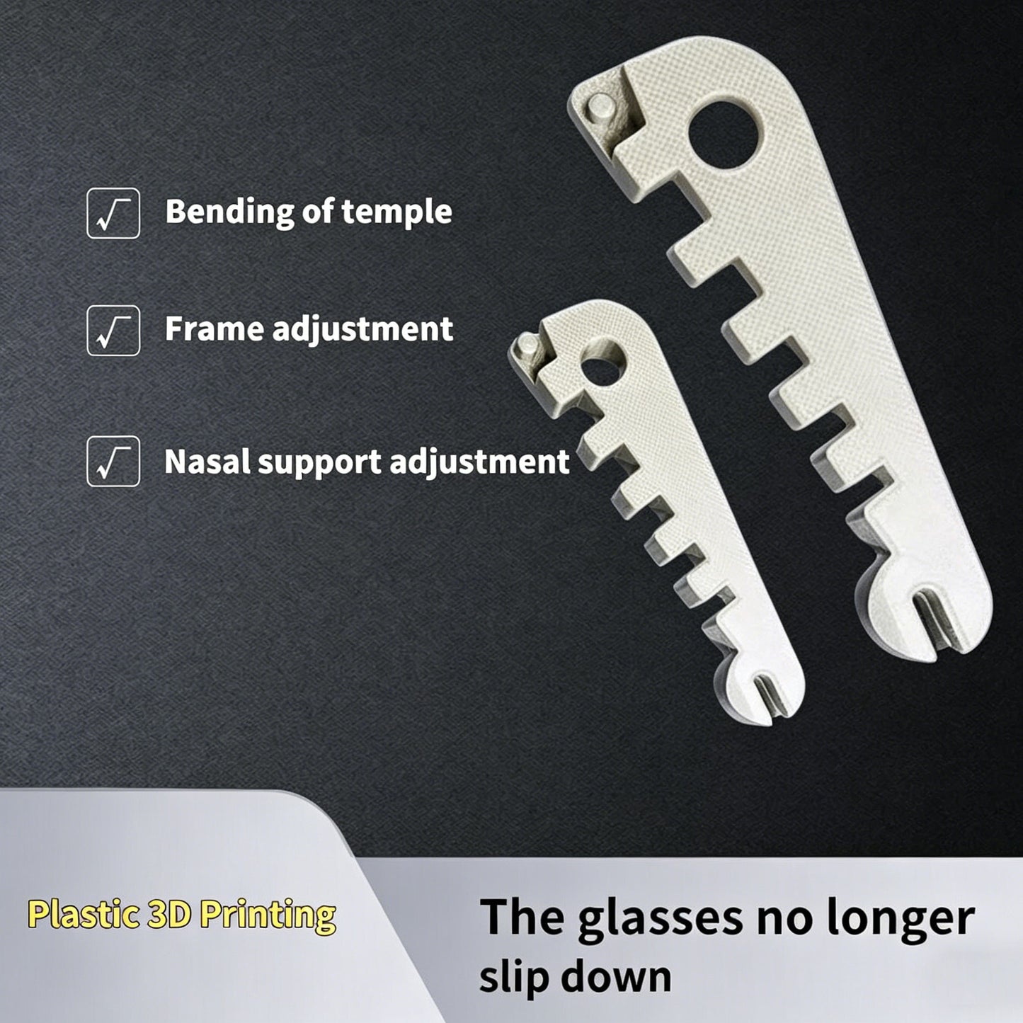 2pcs Eyeglass Curvature Adjuster, Glasses Frame Bender & Temple Arms Nose Pads Adjuster