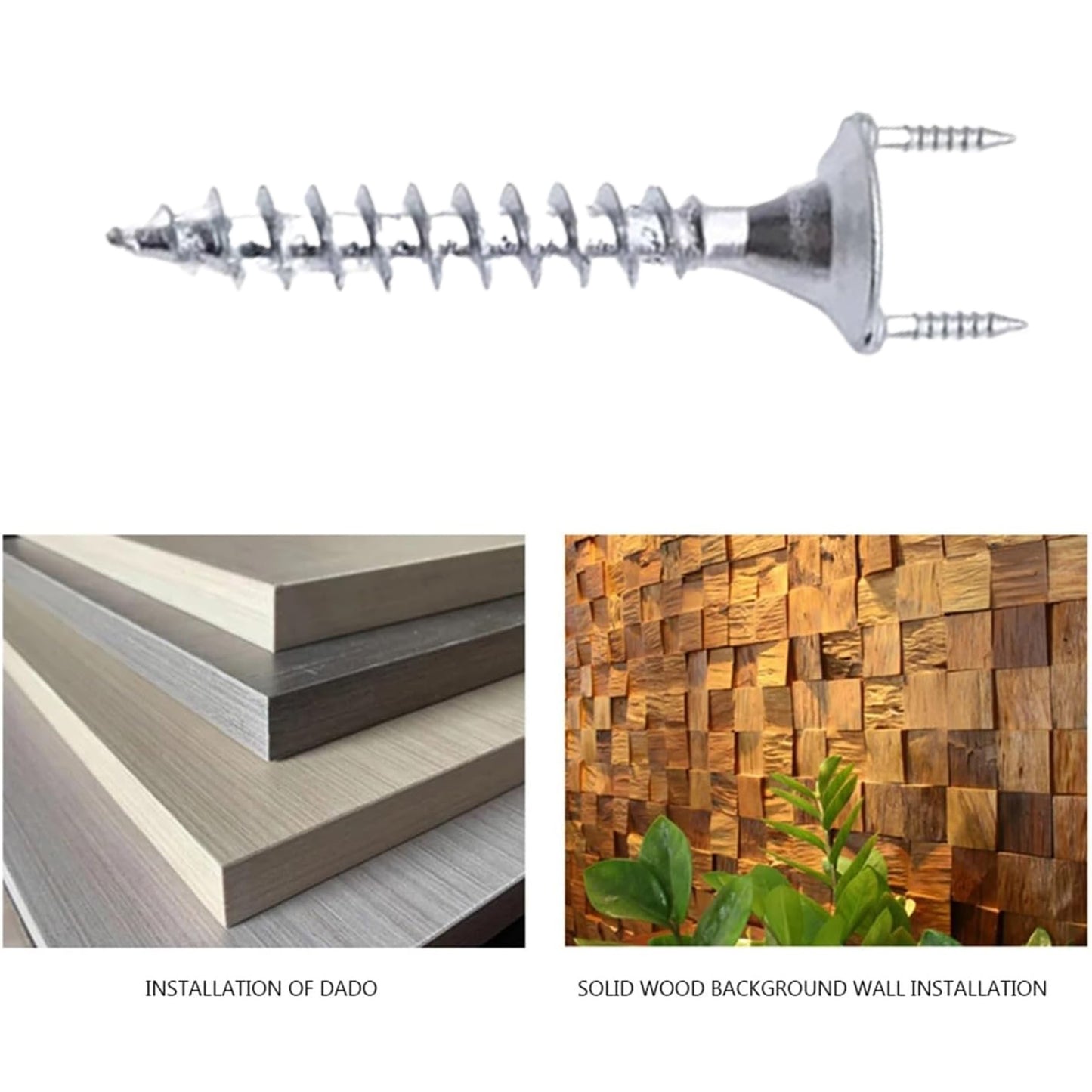 20Pcs Solid Wood Baseboard Seamless Nails Double-Headed Self-Tapping Screws 25mm