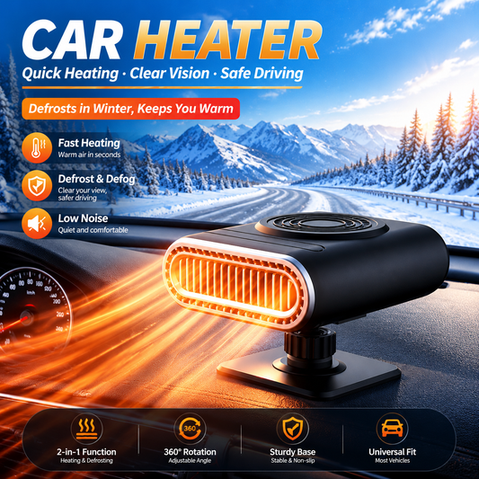 12V Portable Car Heater Power, Adjustable Defogging Windshield Demister