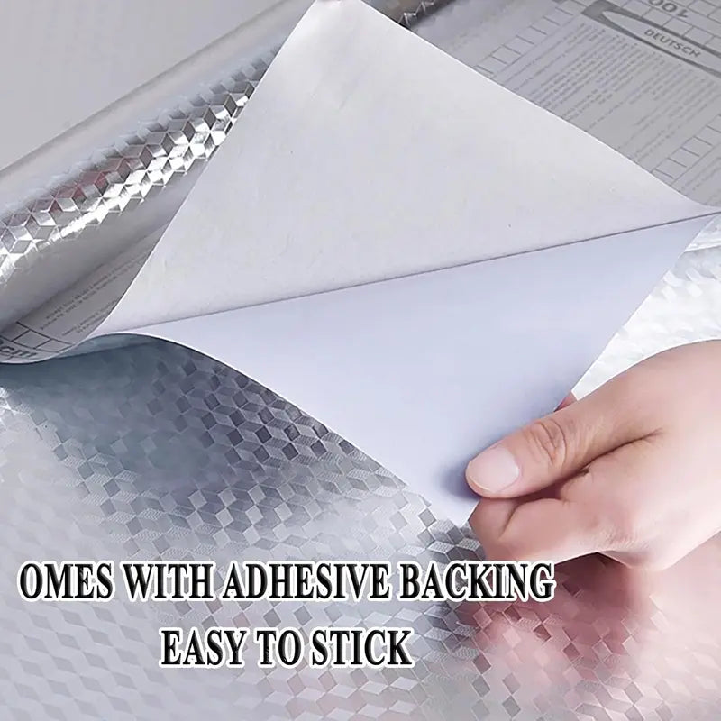 Oil-Proof Aluminum Foil Peel and Stick Wallpaper – Easy Clean Kitchen Protector