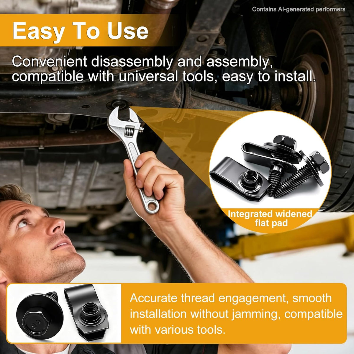 20PCS Universal Fender Liner Screw and U-Nut Kit