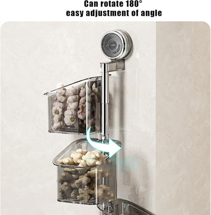 Wall-Mounted Suction Cup Rotating Organizer