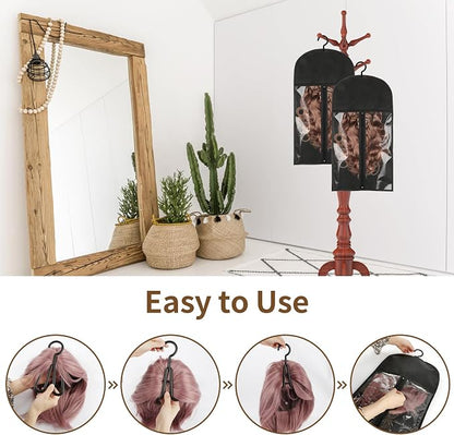 2 Pack Wig Storage Bags with Hangers