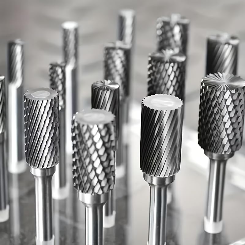 20pcs High-Speed Steel Rotating Burrs  Set | 10 Kinds of Cutter Head Shape Carving Grinding Head 1/8 "Shank