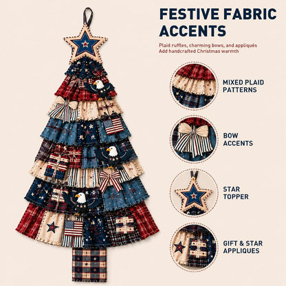 Handmade Fabric Christmas Tree Wall Decor