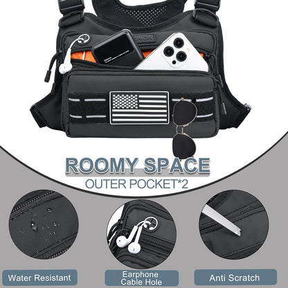 Black Unisex Tactical Chest Vest