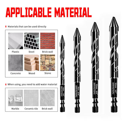 5-PCS 4-Cutter Cross-Head Drill Bit Set