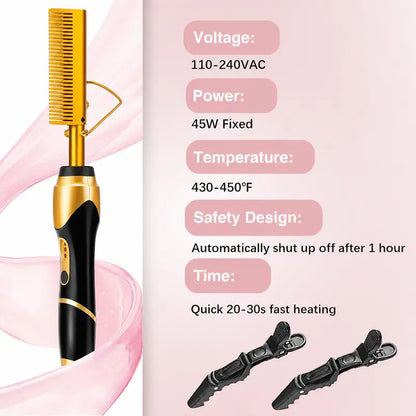 Electric Hot Comb for Black Hair, Wigs & Beard