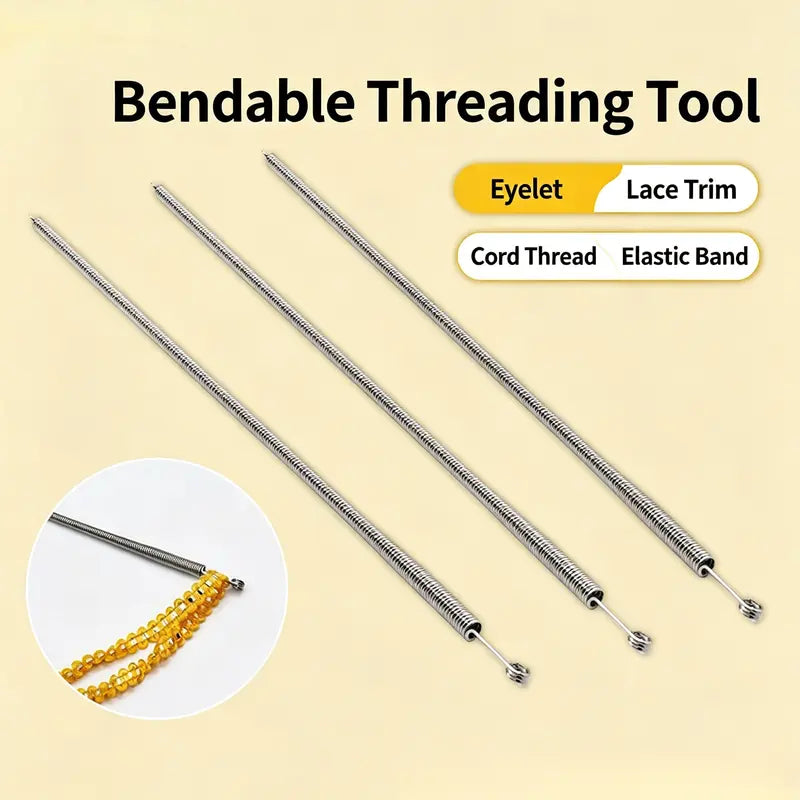 2 PCS Spring Drawstring Needle Threader