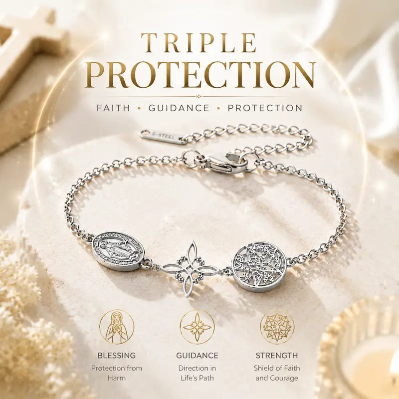 Retro Stainless Steel Triple Protection Bracelet