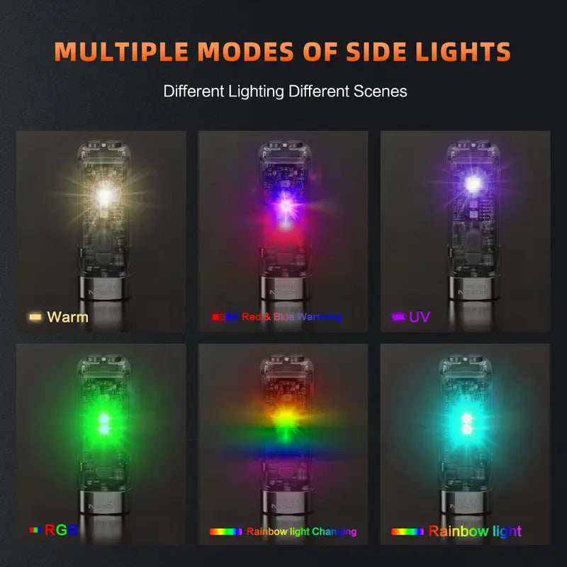 Magnetic Keychain Flashlight, 550 Lumens RGB & UV Laser Light