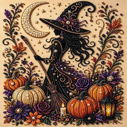 Halloween Ghost Pearl Art DIY Kit, 3D Pearl Mosaic Craft Set