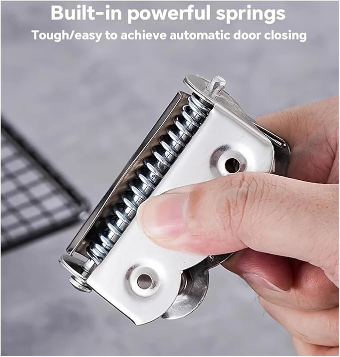 2-Pack Spring-Loaded Stainless Steel Self-Closing Screen Door Hinges