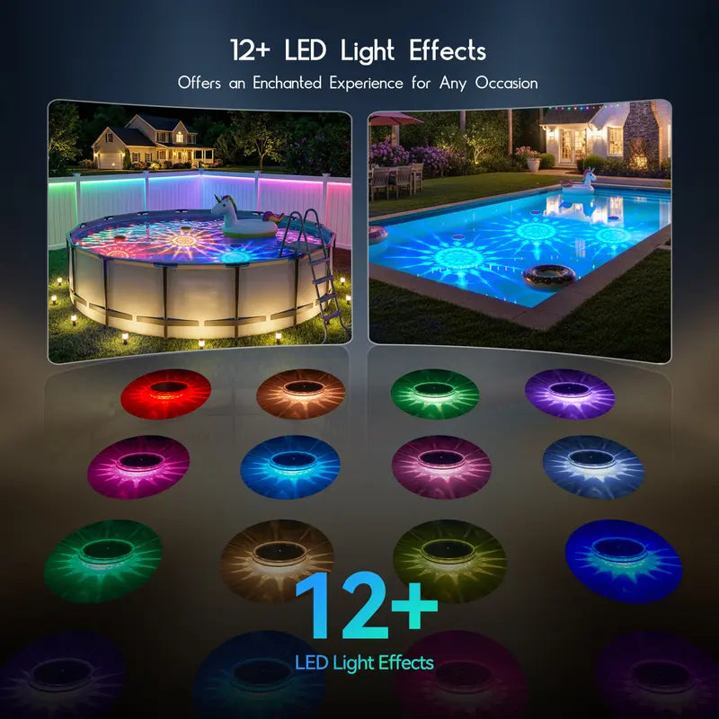 Solar Floating Pool Lights, RGB Pool Lights with Remote Control