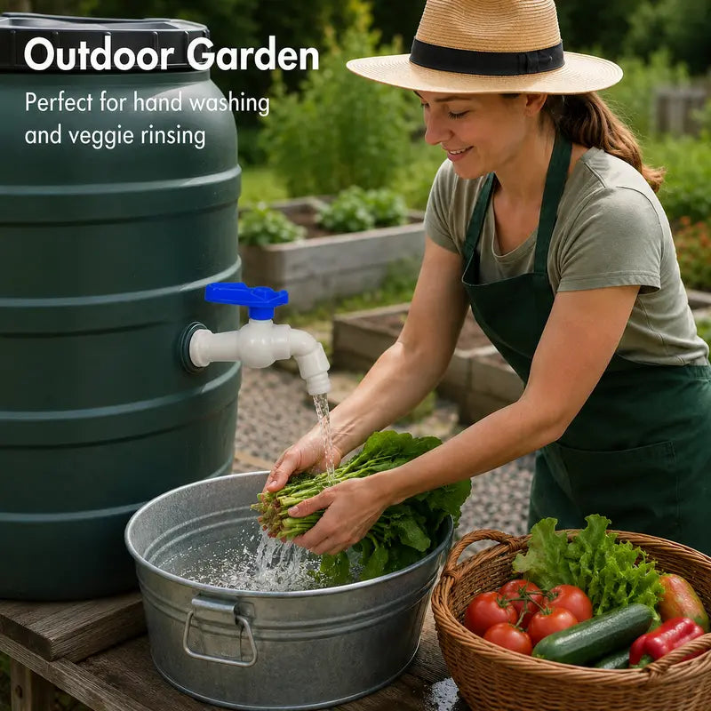 Rain Barrel Spigot Kit, Rain Barrel Faucet Kit with Hole Saw and 1/2" PVC Bulkhead Fitting for Water Barrel