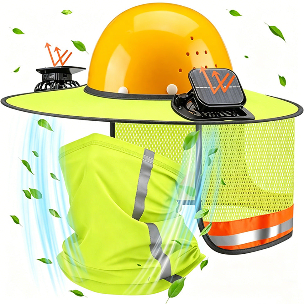 Solar-Powered Fan Safety Helmet