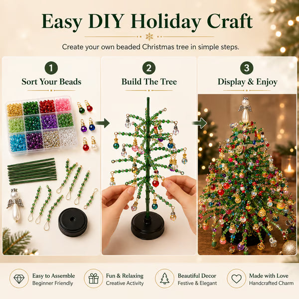 DIY Beaded Christmas Tree Kit – Create Your Own Sparkling Holiday Decoration