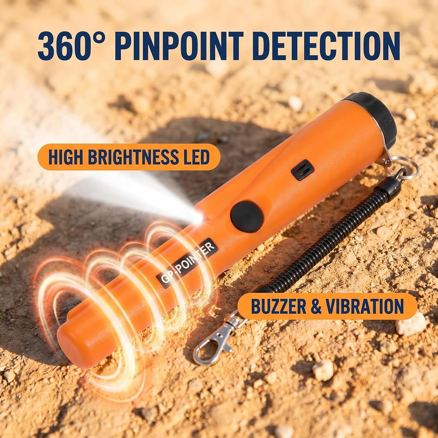 Handheld Metal Detector Pinpointer - With Buzzer/Vibration Alerts