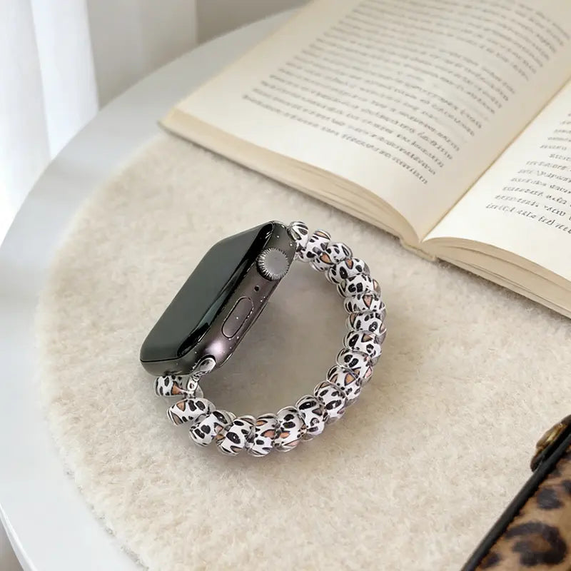 Leopard Print Phone Cord Scrunchie Watch Band