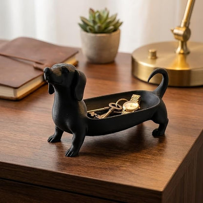 Dachshund-Shaped Jewelry Tray – Desktop Organizer & Ornament for Pet Lovers