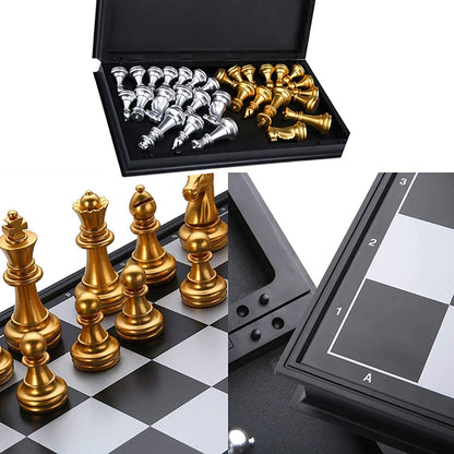 Magnetic folding chess set