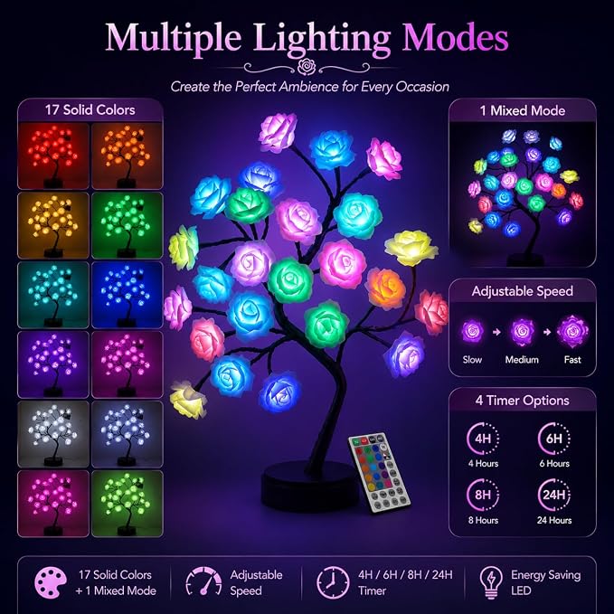 LED Rose Tree Light with Remote Control