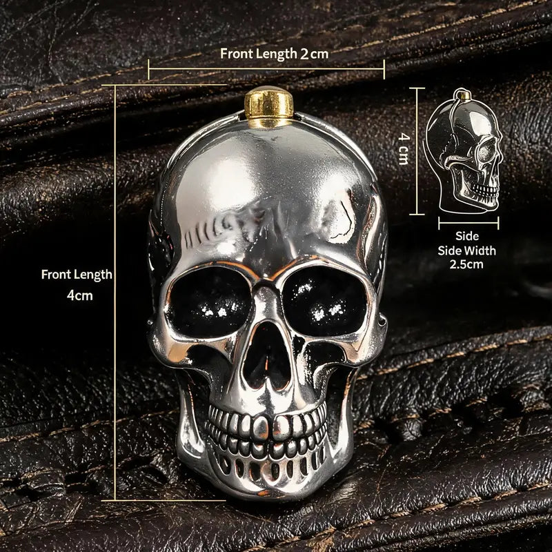 2PCS 3D Skull Heavy-Duty Metal Biker Keychain