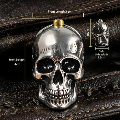 2PCS 3D Skull Heavy-Duty Metal Biker Keychain
