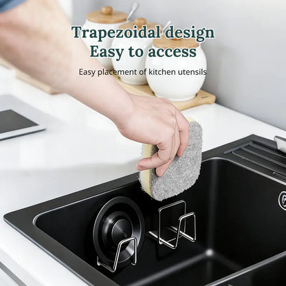 4 Counts Stainless Steel Sponge Holder for Kitchen Sink
