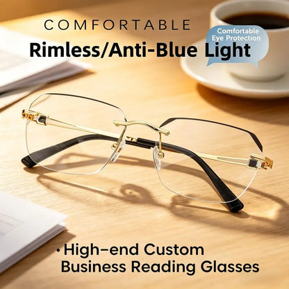 The Modern Minimalist Frameless Blue Blocking Reading Glasses